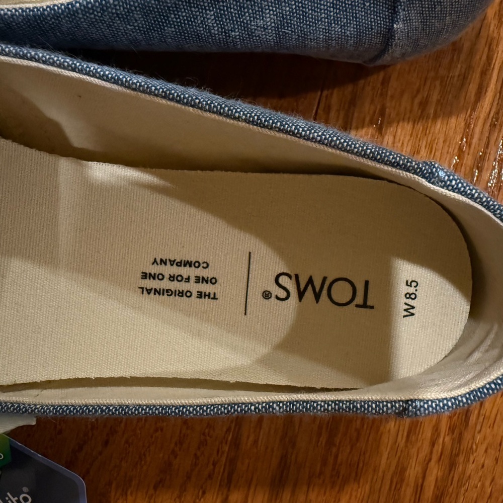 TOMS Women's Blue Canvas Alpargata Slip-On Shoes 8.5 - Picture 2 of 5